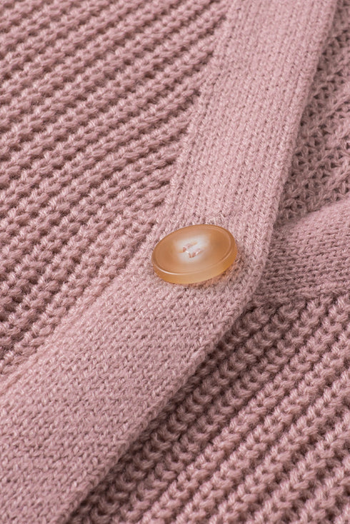 Bishop Sleeve V-Neck Drop Shoulder Button Front Knit Cardigan Sweater